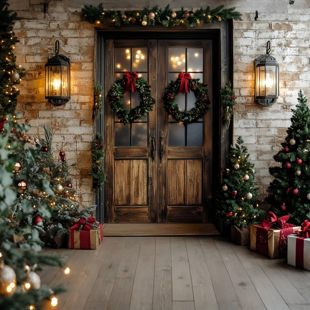Weihnachten Backdrops für Fotografie Warm Glow Porch Backdrop CSH6-261