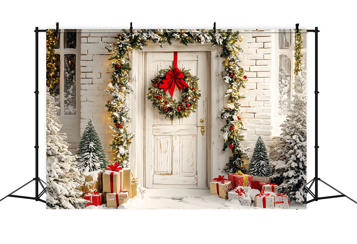 Weihnachten Backdrops für Fotos Girlande Glow Willkommen Backdrop CSH6-263