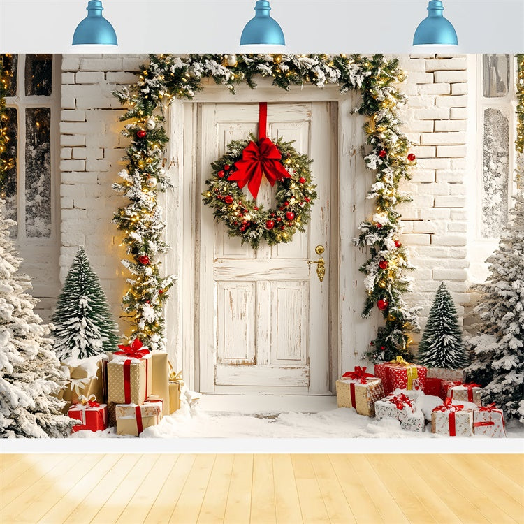 Weihnachten Backdrops für Fotos Girlande Glow Willkommen Backdrop CSH6-263