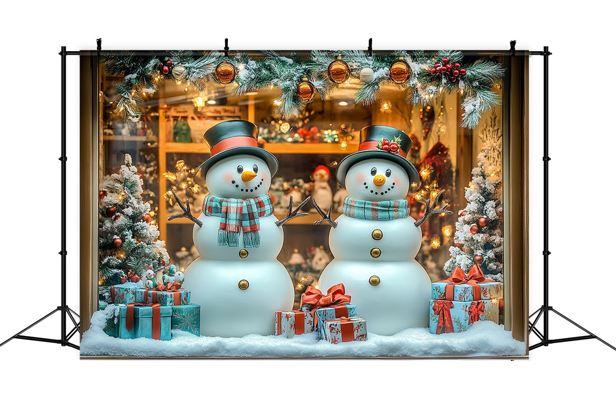Weihnachten Backdrop Playful Snowman Display Backdrop CSH6-268