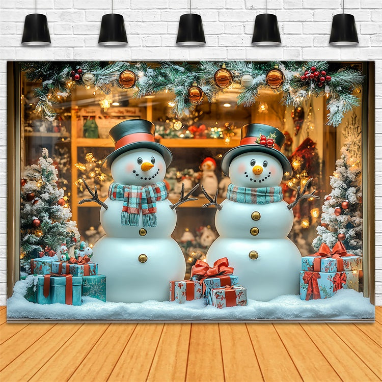 Weihnachten Backdrop Playful Snowman Display Backdrop CSH6-268
