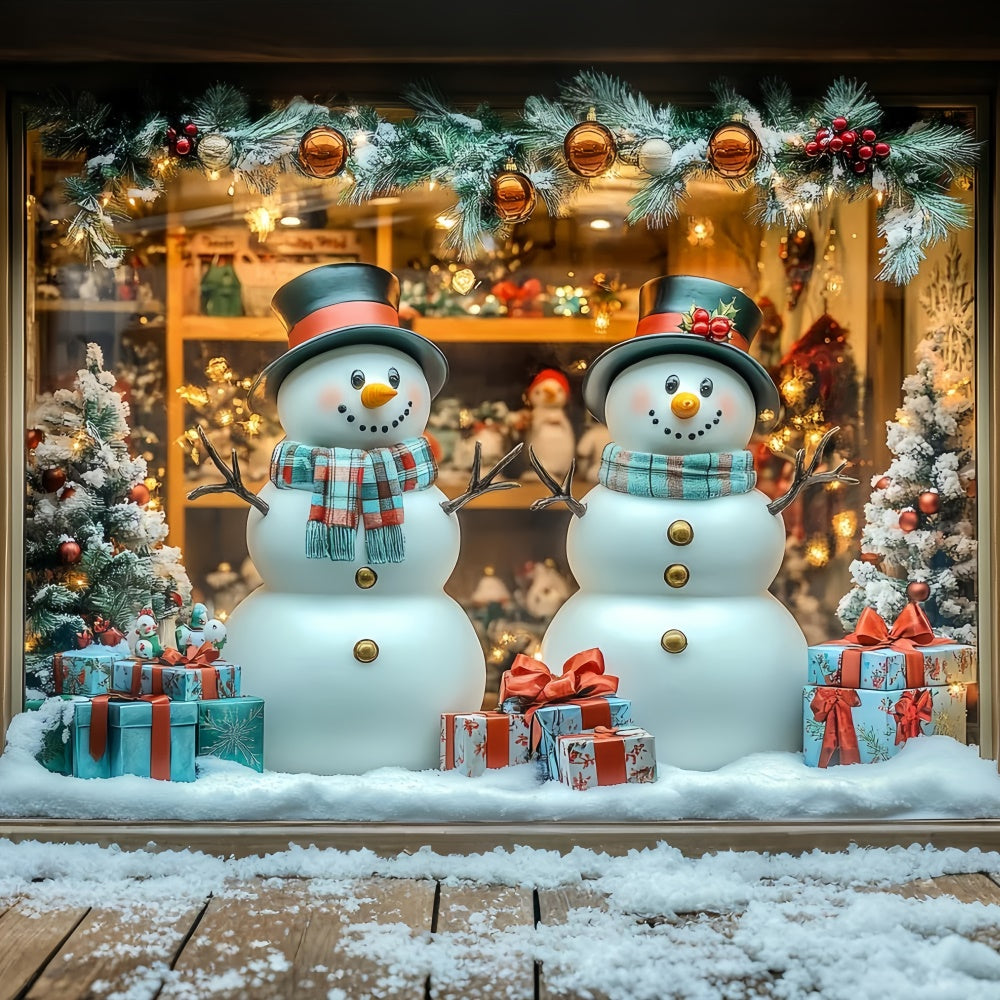 Weihnachten Backdrop Playful Snowman Display Backdrop CSH6-268