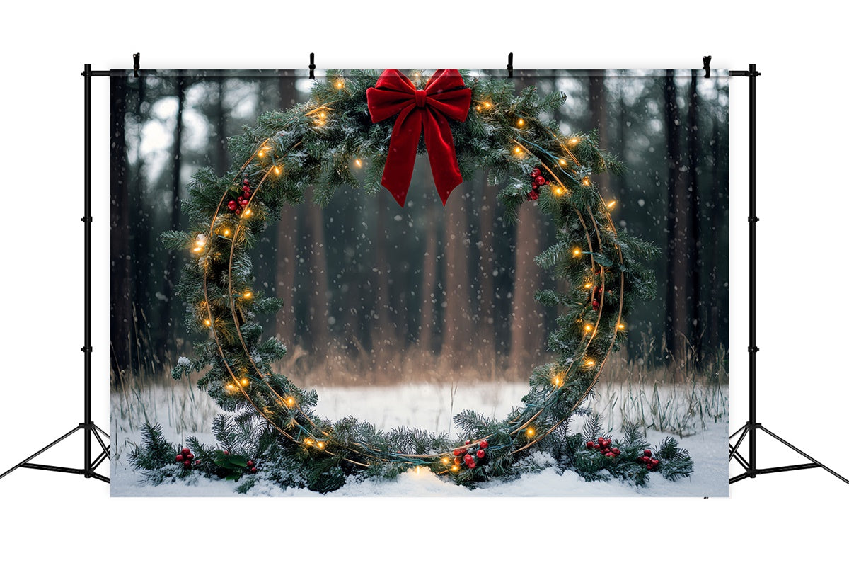 Weihnachten Fotokulisse Holiday Wreath Magic Backdrop CSH6-271