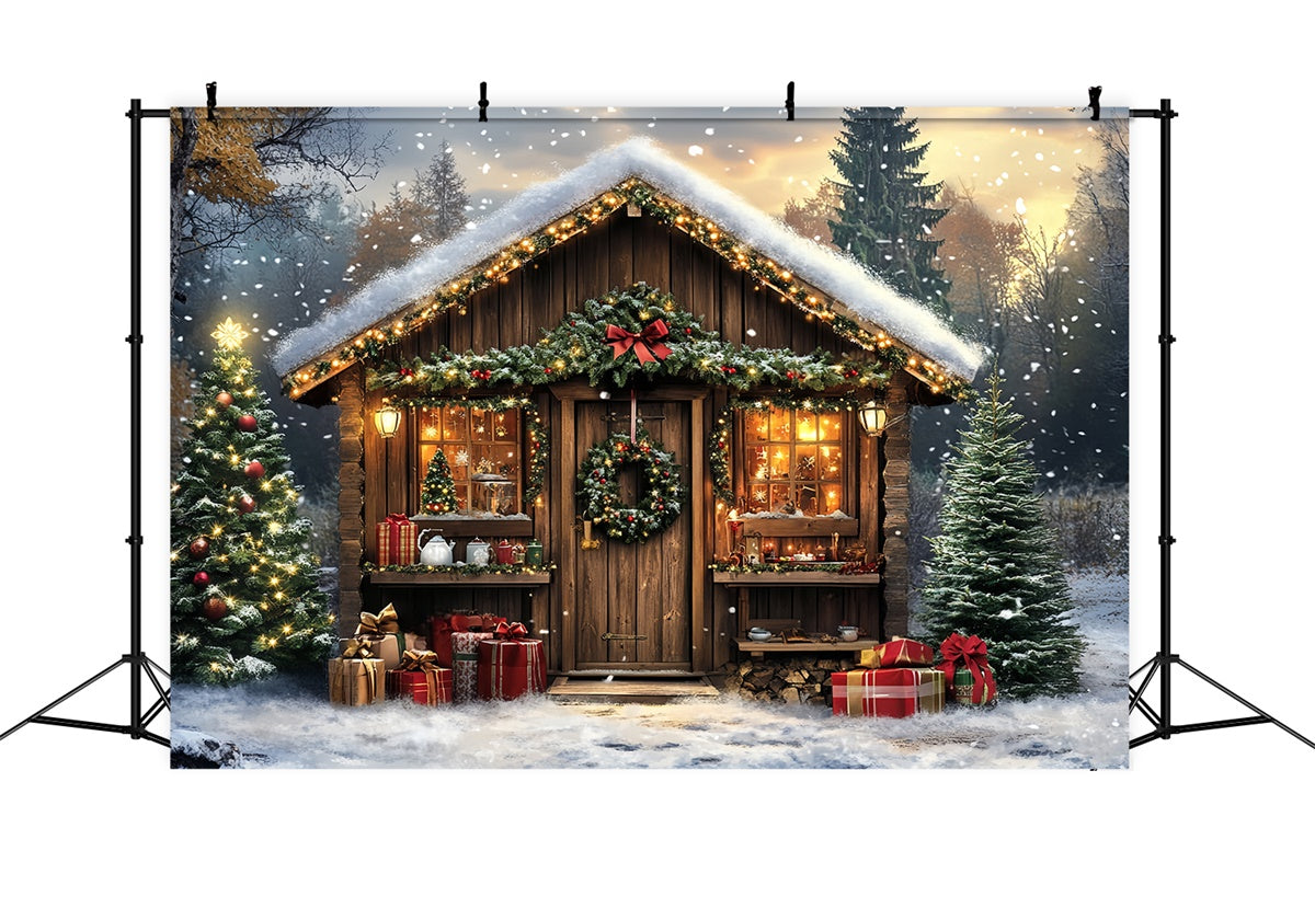 Professionelle Weihnachten Backdrops Snowy Lodge Magic Backdrop CSH6-272