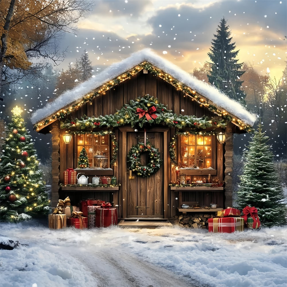 Professionelle Weihnachten Backdrops Snowy Lodge Magic Backdrop CSH6-272