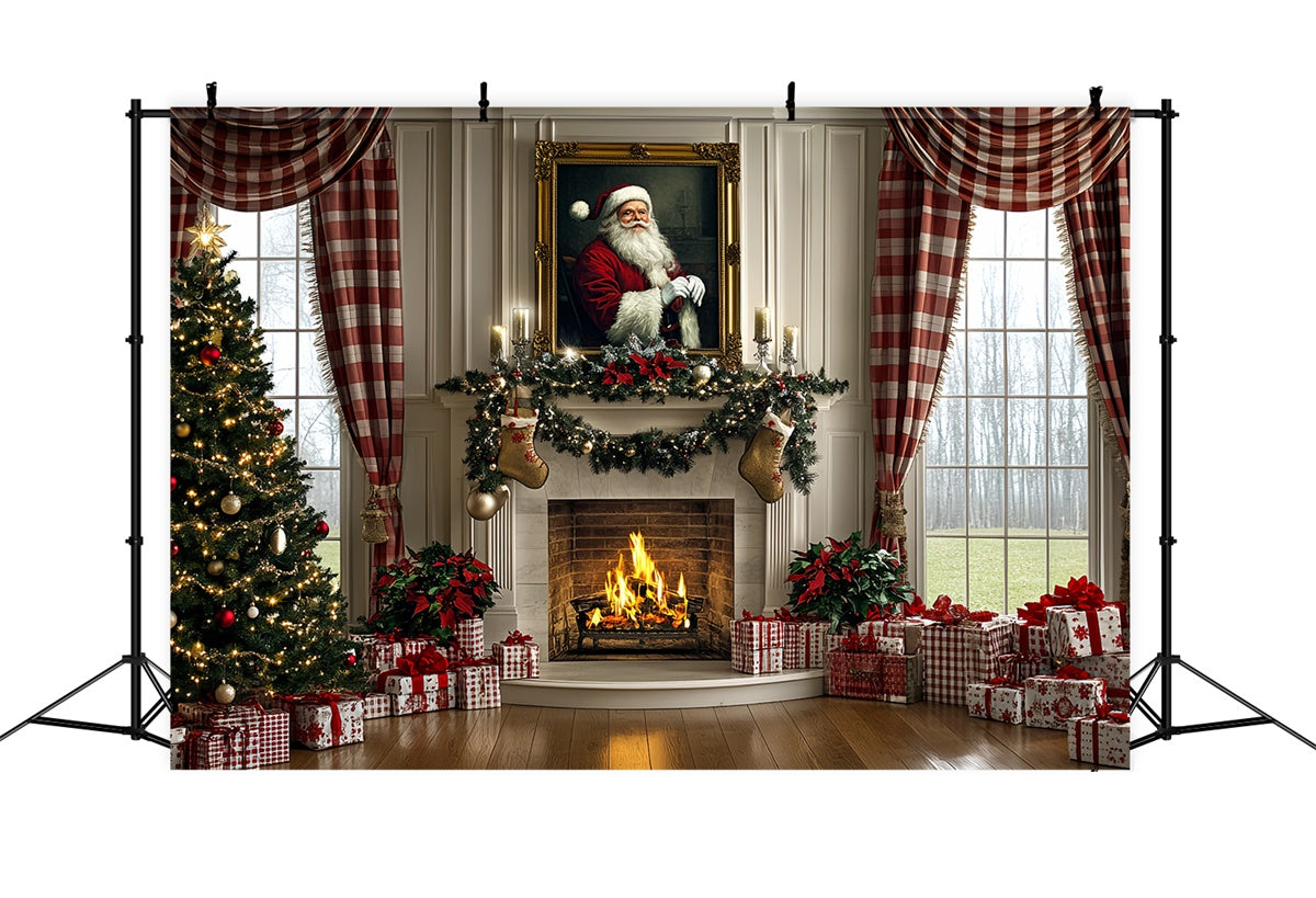 Weihnachten Kamin Backdrop Traditionelle Urlaub Herd Hintergrund CSH6-275