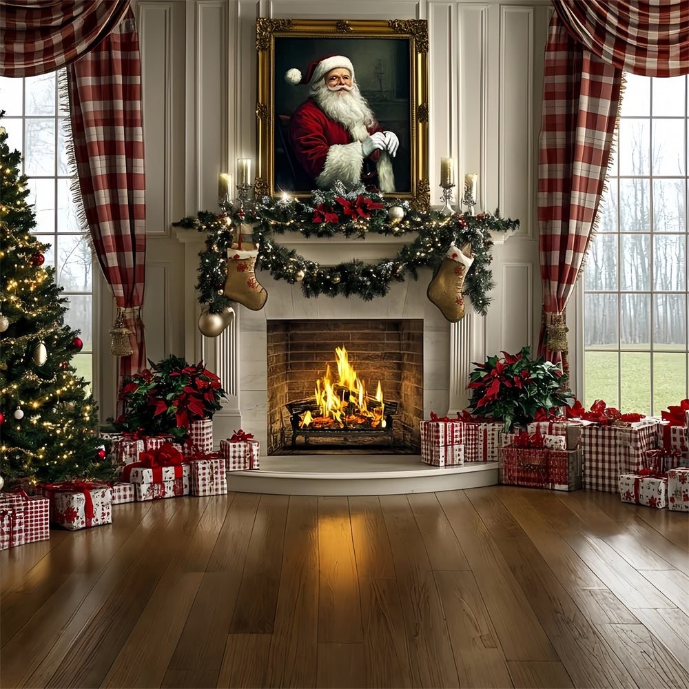 Weihnachten Kamin Backdrop Traditionelle Urlaub Herd Hintergrund CSH6-275