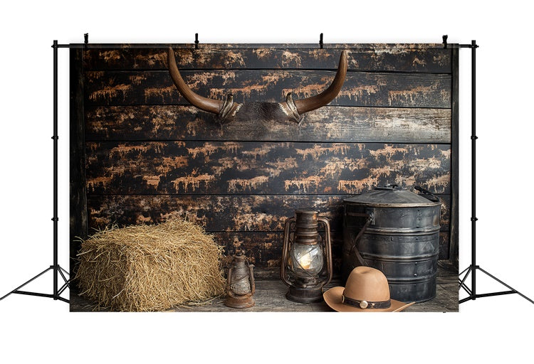 Tortenfotografie Hintergrund Western Cowboy Scheune Hintergrund CSH6-292