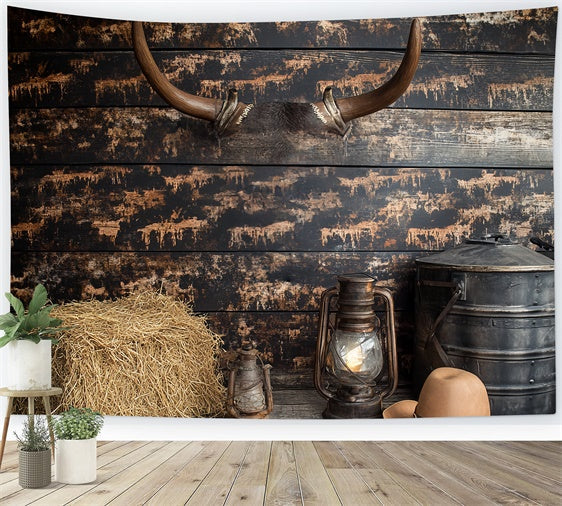 Tortenfotografie Hintergrund Western Cowboy Scheune Hintergrund CSH6-292