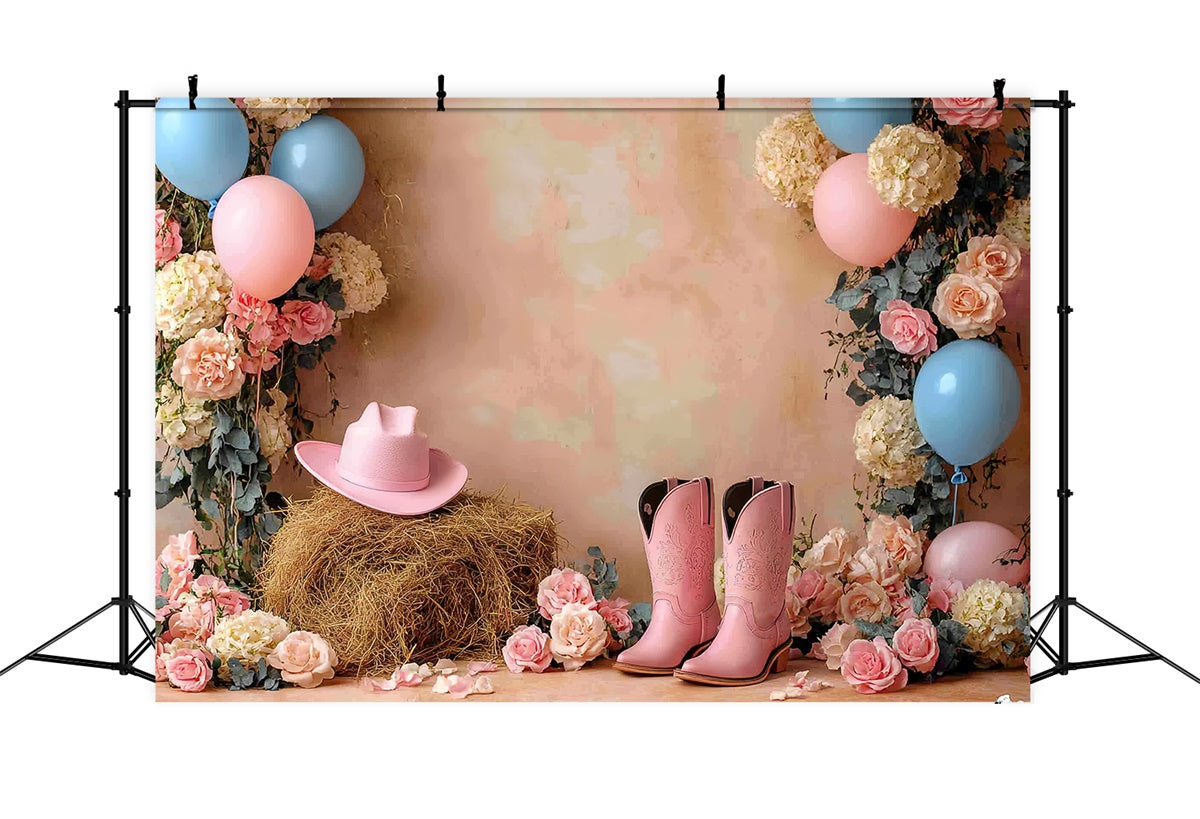 Cake Smash Backdrop Mädchen Pink Cowgirl Rodeo Backdrop CSH6-303