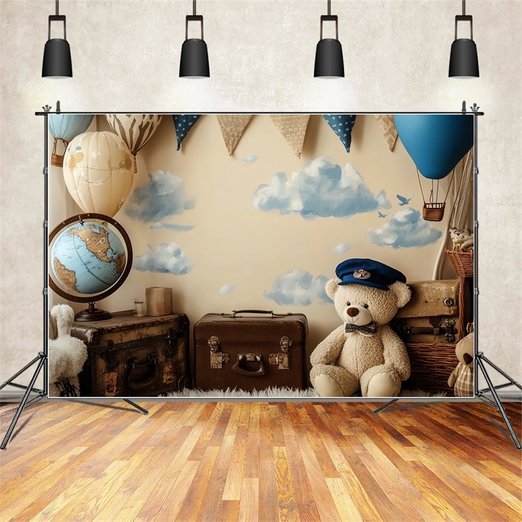 Cake Smash Backdrops Heiße Luft Abenteuer Bär Backdrop CSH6-305