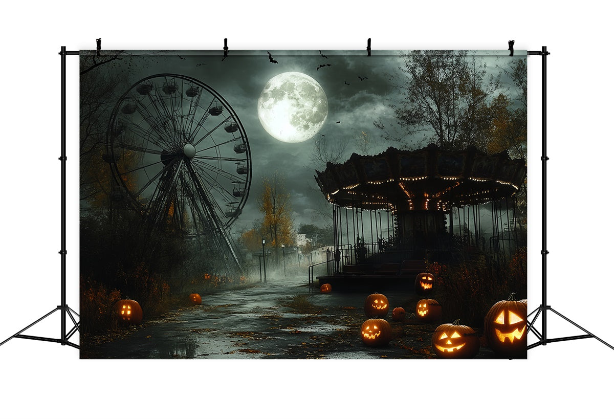 Halloween Fotokulissen Gespenstischer Kürbis Park Kulisse CSH6-68