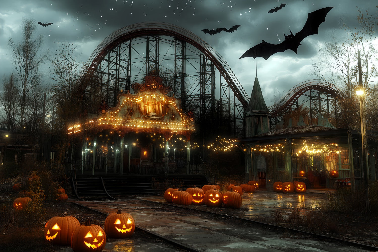 Halloween Fotohintergrund Gespenstische Lichter Karneval Hintergrund CSH6-69