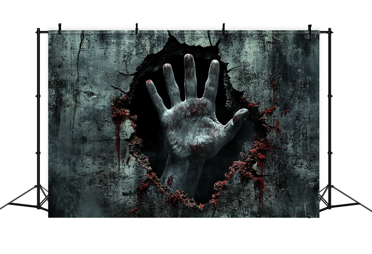 Gruselige Halloween-Hintergrundkulisse Blutiger Ausbruch Horror Wandhintergrund CSH6-72