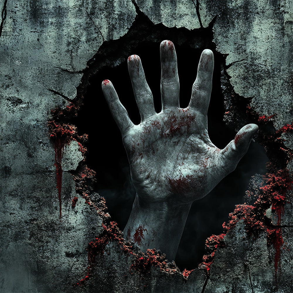 Gruselige Halloween-Hintergrundkulisse Blutiger Ausbruch Horror Wandhintergrund CSH6-72