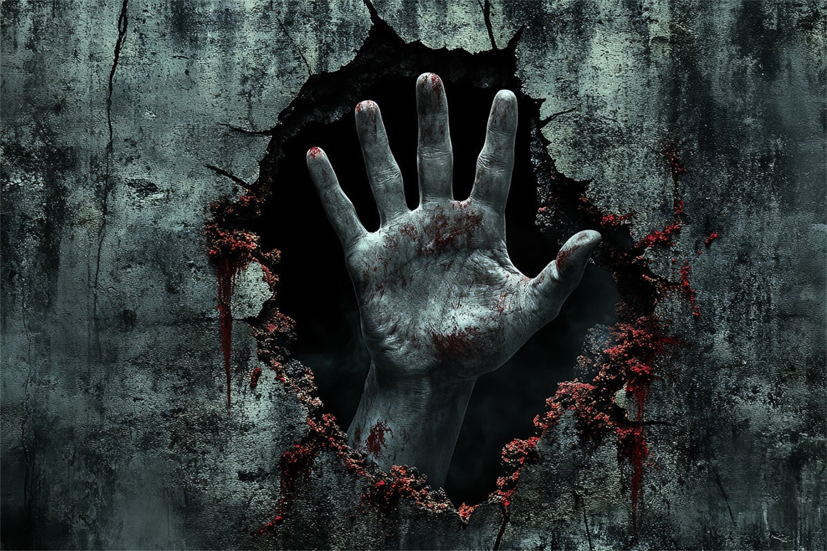 Gruselige Halloween-Hintergrundkulisse Blutiger Ausbruch Horror Wandhintergrund CSH6-72