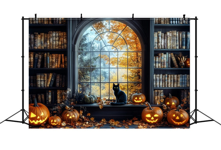 Halloween Backdrop Ideen Verzauberte Halloween Bibliothek Backdrop CSH6-79