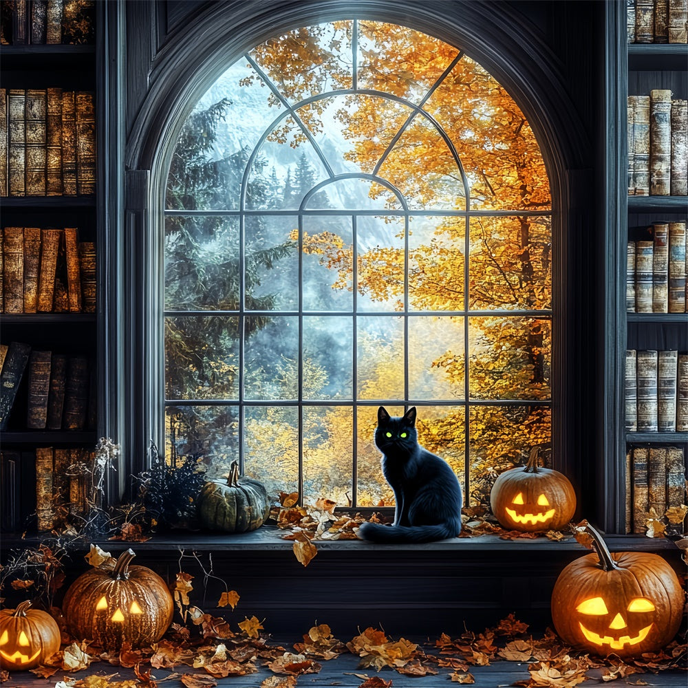 Halloween Backdrop Ideen Verzauberte Halloween Bibliothek Backdrop CSH6-79