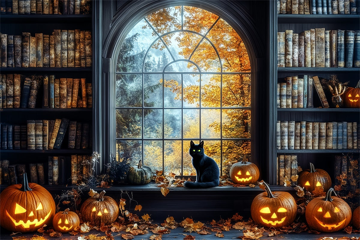 Halloween Backdrop Ideen Verzauberte Halloween Bibliothek Backdrop CSH6-79