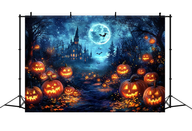 Spooky Forest Backdrop Zauberschloss Kürbis Halloween Backdrops CSH6-81