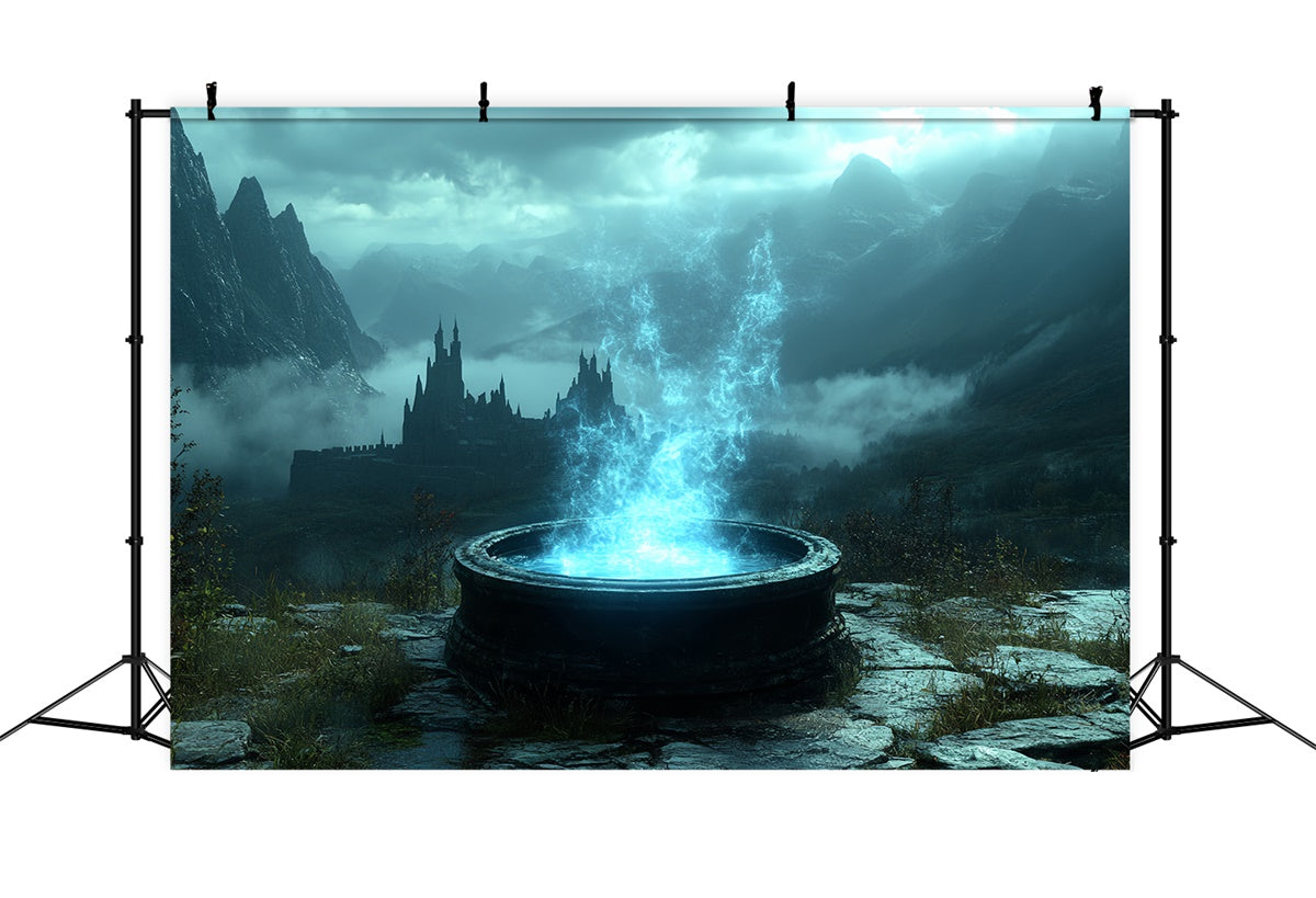 Halloween Fotohintergrund Gespenstischer Mystischer Brunnen Hintergrund CSH6-84