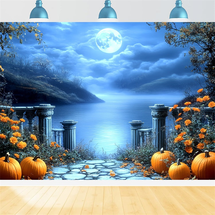 Fotografie Halloween Backdrop Gothic See Mondlicht Backdrop CSH6-85