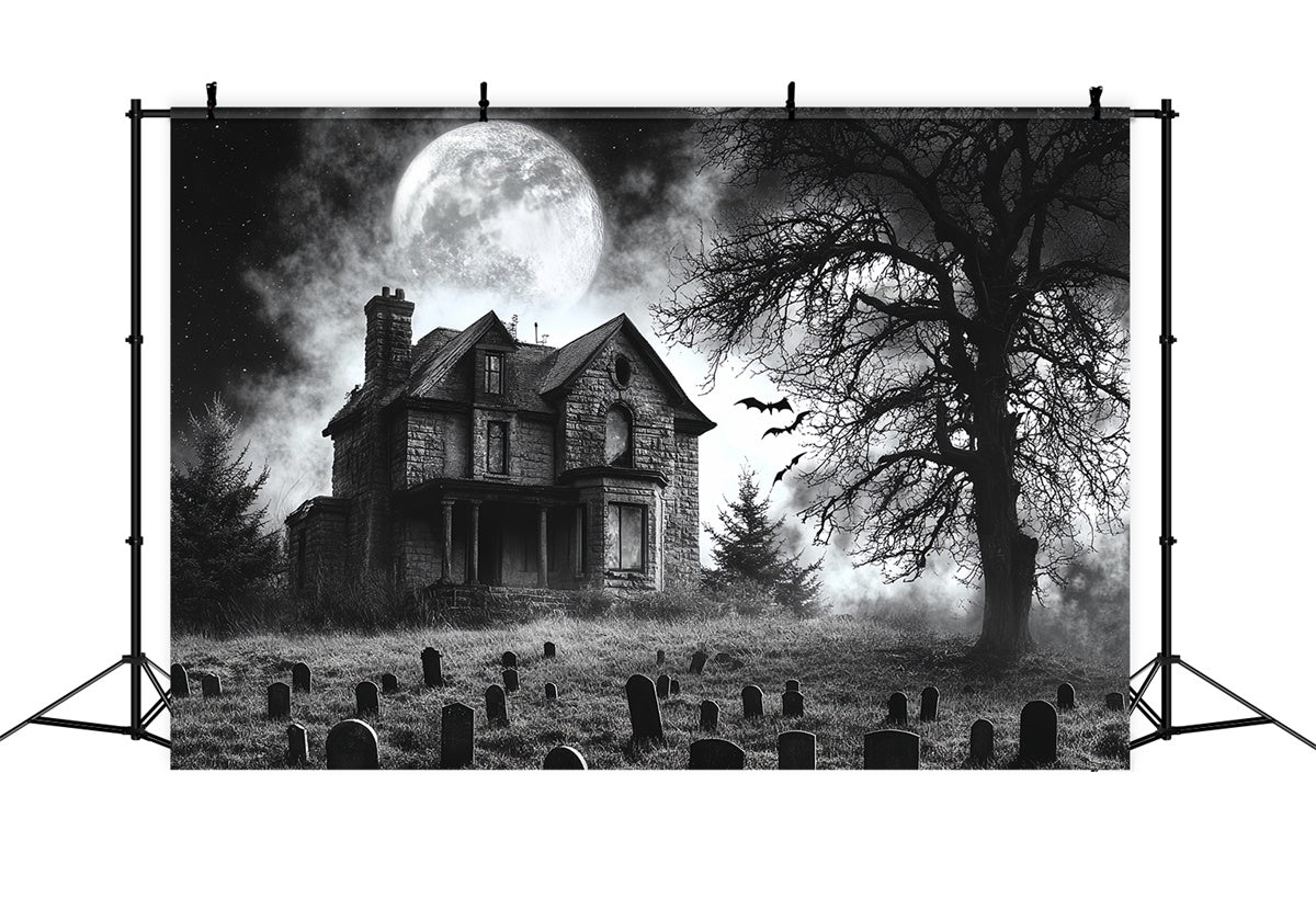 Halloween Friedhof Backdrop Mondlicht Spukfriedhof Backdrop CSH6-94