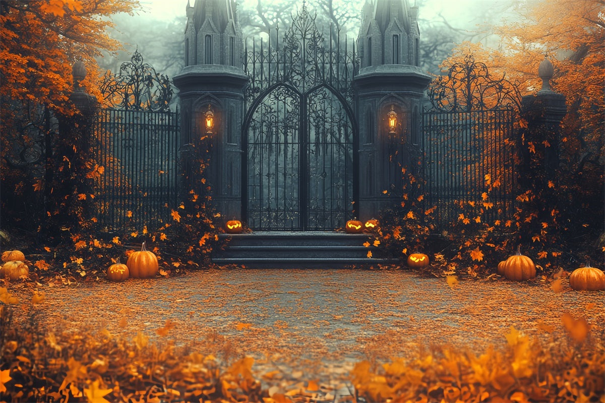 Halloween Backdrop Ideen Verzaubertes Kürbistor Backdrop CSH6-99