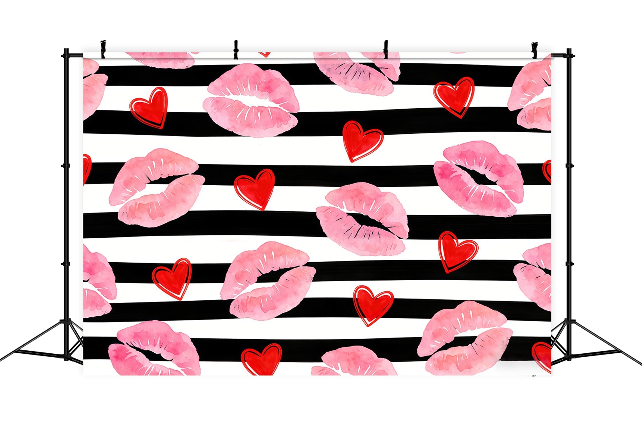 Küssende Lippen-Valentinstag-Hintergrund Aquarell-Herz-Muster Valentinstag-Hintergrund-Ideen CSH61-102