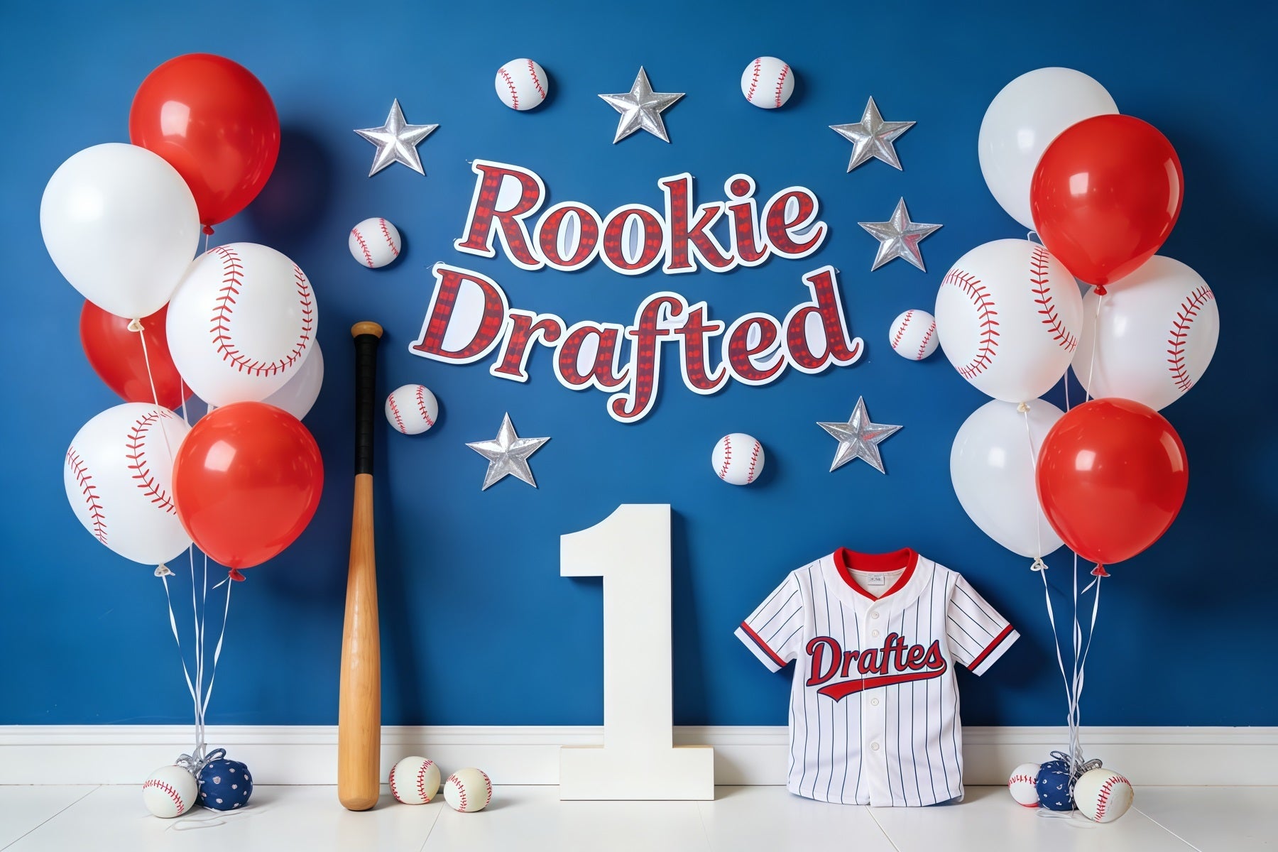 Baseball-Foto-Hintergrund Rookie Drafted Balloon Wall Sportfoto-Hintergrund CSH61-175