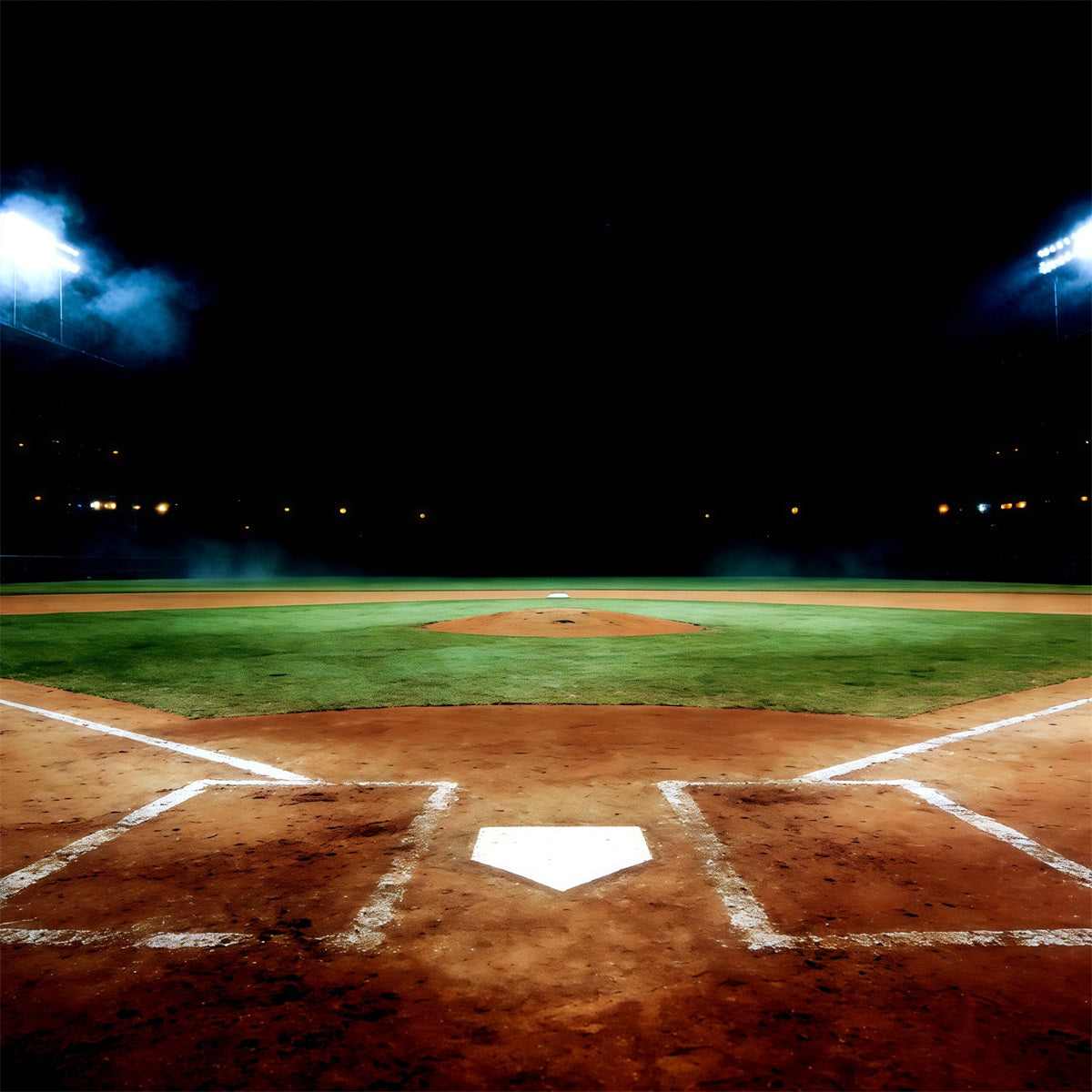 Baseballfeld-Hintergrund Nachtstadion Home Plate Sportfoto-Hintergrund CSH61-177
