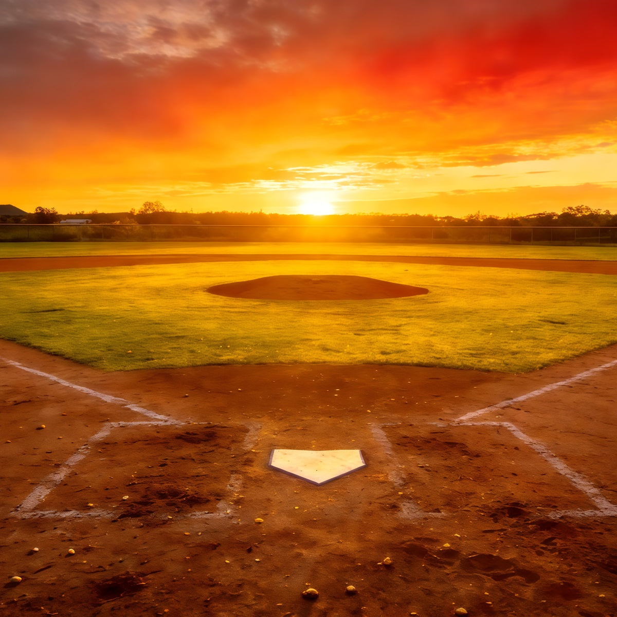 Baseballfeld-Hintergrund Sonnenuntergang Meisterschaft Diamant Sport-Hintergrund CSH61-185