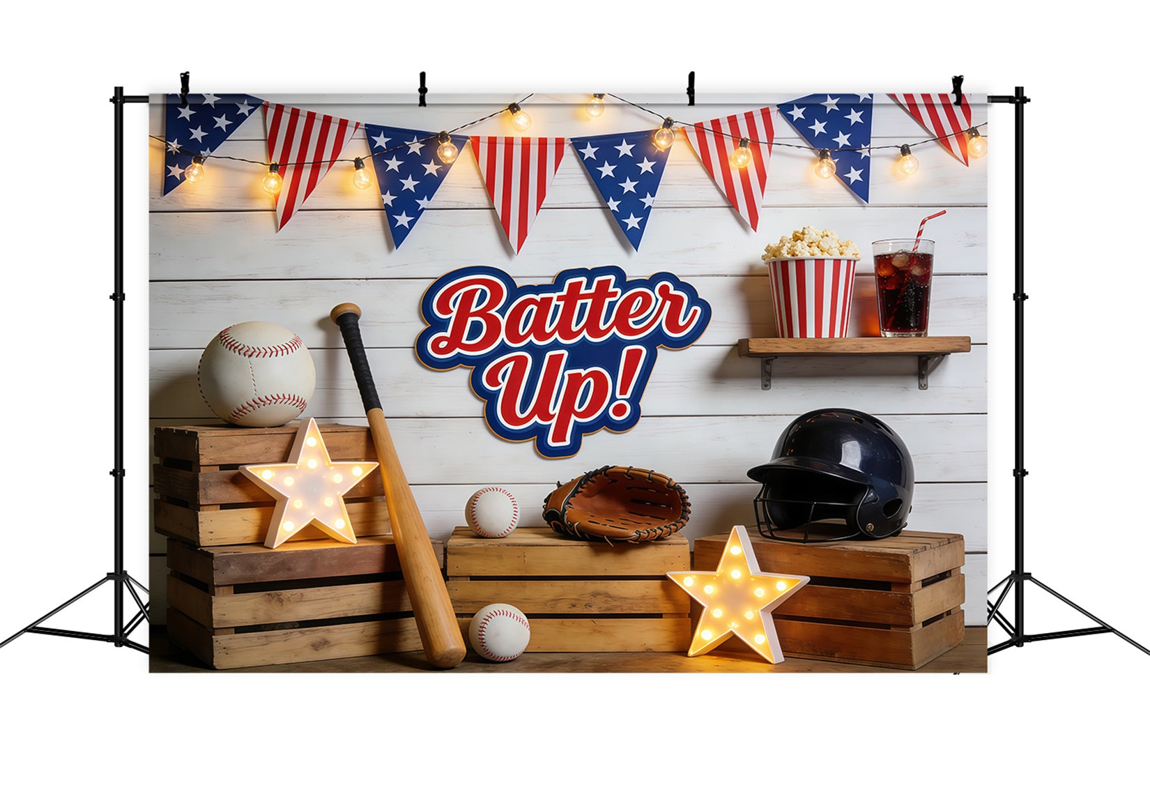 Baseball-Fotohintergrund Batter Up Dugout Dekor Sport-Themenhintergrund CSH61-191