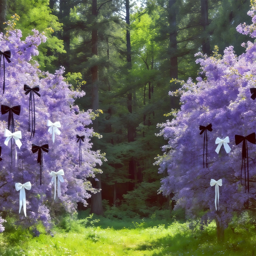 Hintergrund mit Waldfotografie Lavendel-Schleife Blütenhain Fantasie-Wald-Hintergrund CSH61-221