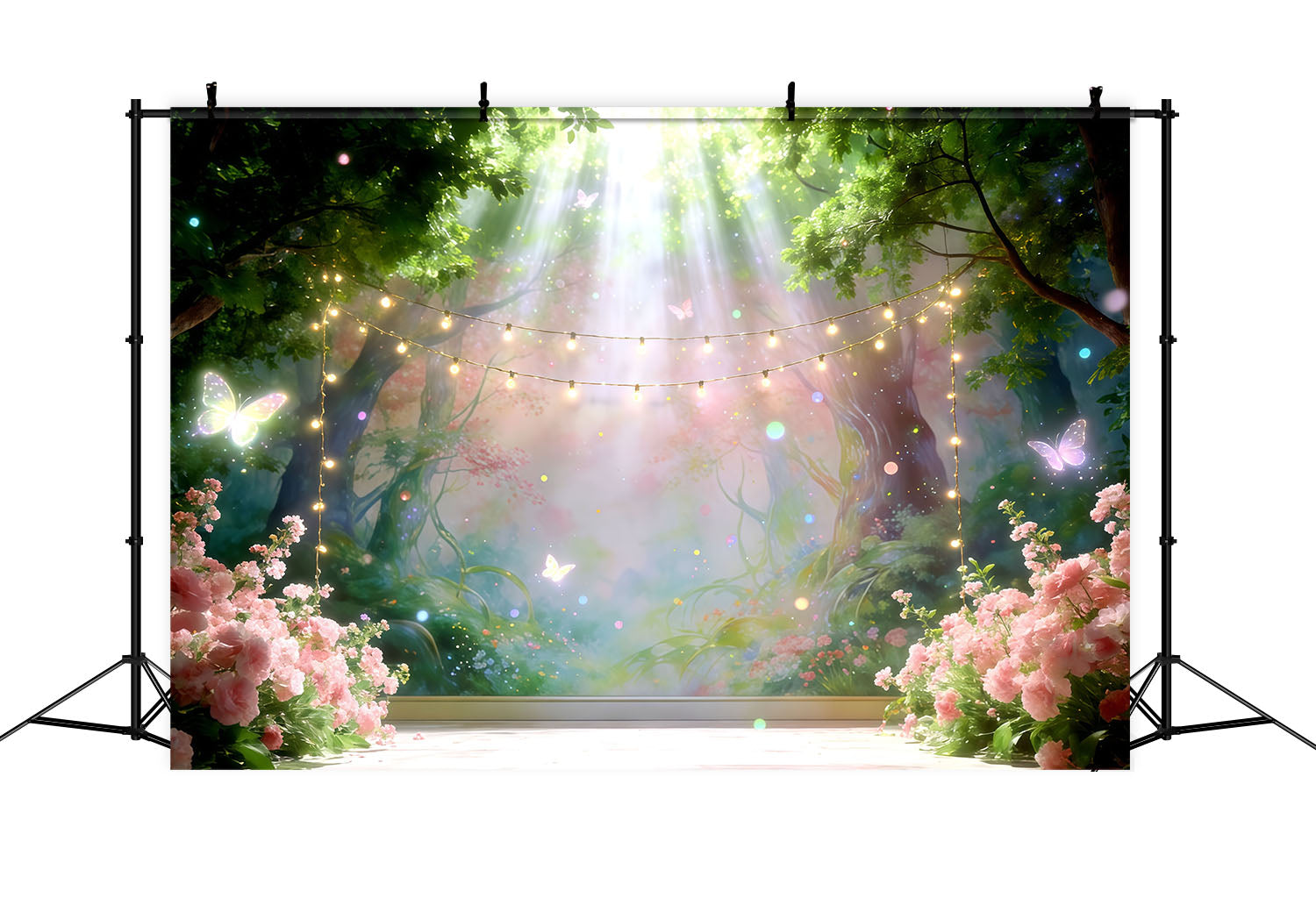 Hintergrund mit verzaubertem Waldmotiv Feenlicht Waldbühne Fotografie-Hintergrund Wald CSH61-222