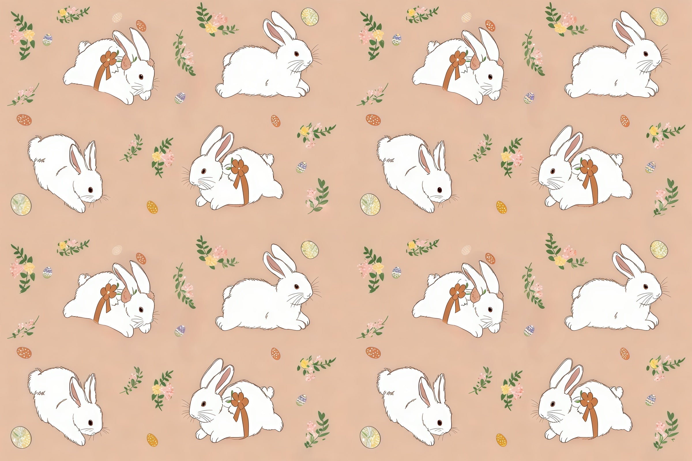 Osterhase-Fotohintergrund Sanfter Hase Blumenmuster Ideen für Oster-Hintergründe CSH61-33