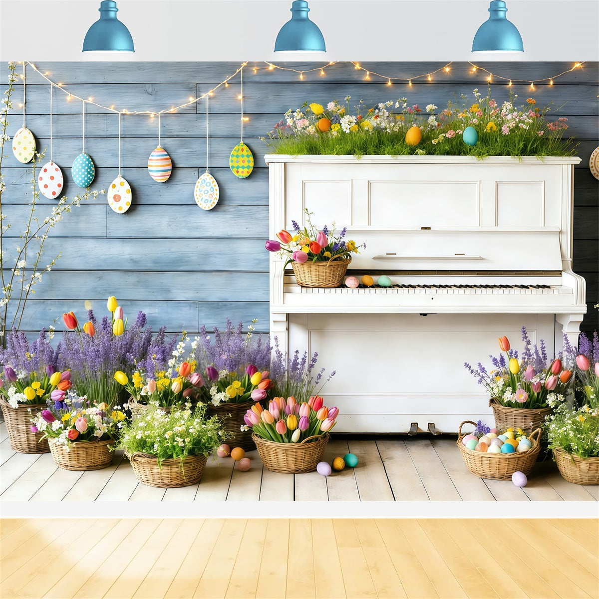 Oster-Tulpen-Hintergrund Frühlingsgarten Klavierblume Oster-Fotografie-Hintergründe zu verkaufen CSH61-63