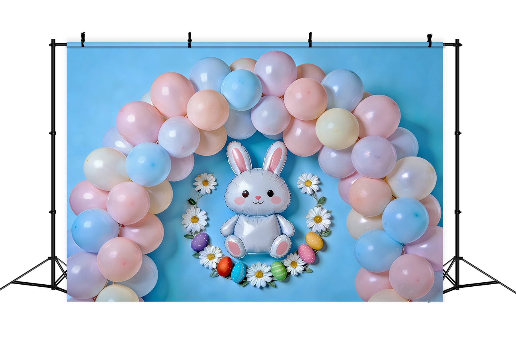 Ostern Pastellballons Hintergrund Ballonbogen Hasen Eier Ostern Hintergründe Fotografie CSH61-82