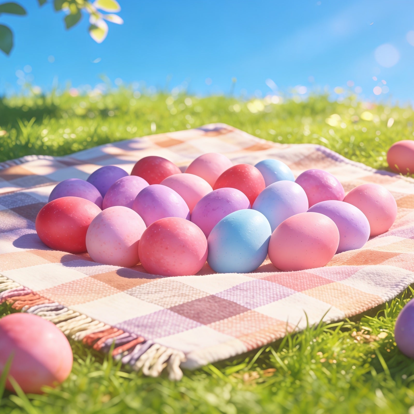 Oster-Fotohintergrund für die Kirche Pastellfarbenes Eierfeld Wiese Frohe Ostern-Hintergrund CSH61-9