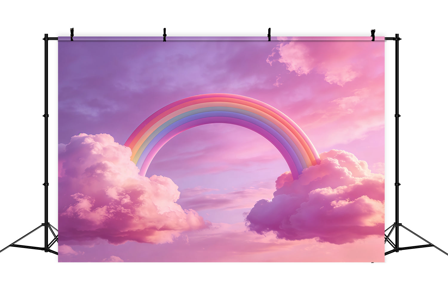 Himmel und Wolken Hintergrund Pastell Regenbogen Rosa Wolken Kinderhintergründe CSH62-133