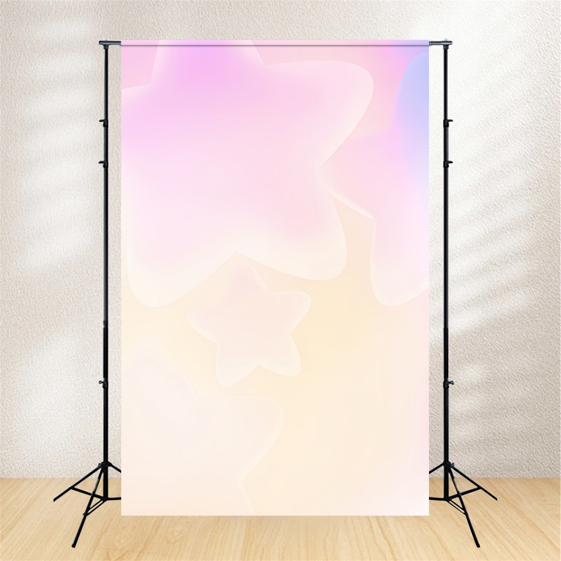 Hintergrund mit Farbverlauf für Porträtaufnahmen in Creme, Rosa, Lila und Gelb mit Sternen CSH62-33