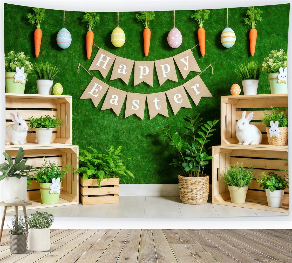 Frohe Ostern-Hintergrund Banner Dekoration Hasenkisten Osterhintergrund Hintergründe CSH62-84