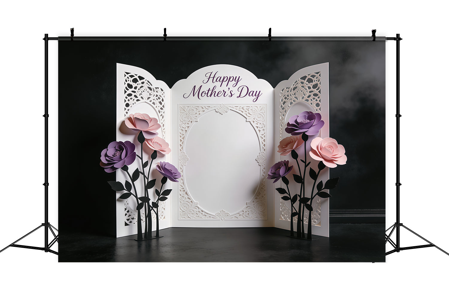 Muttertags-Schriftzug-Hintergrund, Lavendel-Papierblüten-Panel, Muttertags-Fotohintergrund CSH63-67