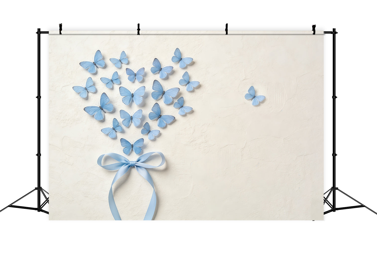 Muttertags-Hintergrund mit Schleife, blauem Schmetterling und Herzstruktur CSH63-73