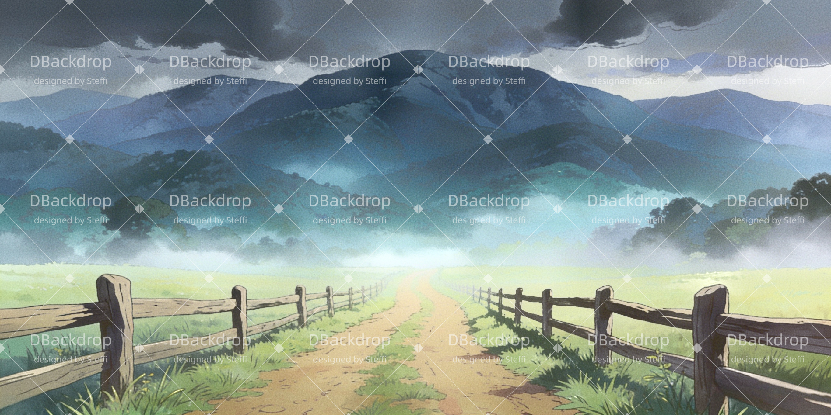 Theater Vorhang Blue Ridge Mountains Bühnenhintergrund beim Theater CSH63-T11