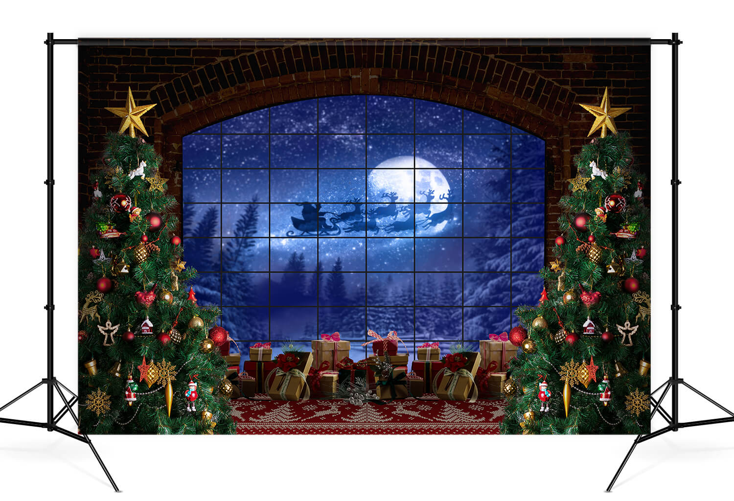 Weihnachtsbaum Fenster Geschenk Fotografie Hintergrund D822
