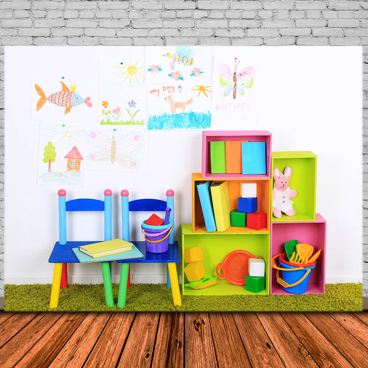 Schule Klassenzimmer Interieur Fotografie Hintergrund DBD7-10