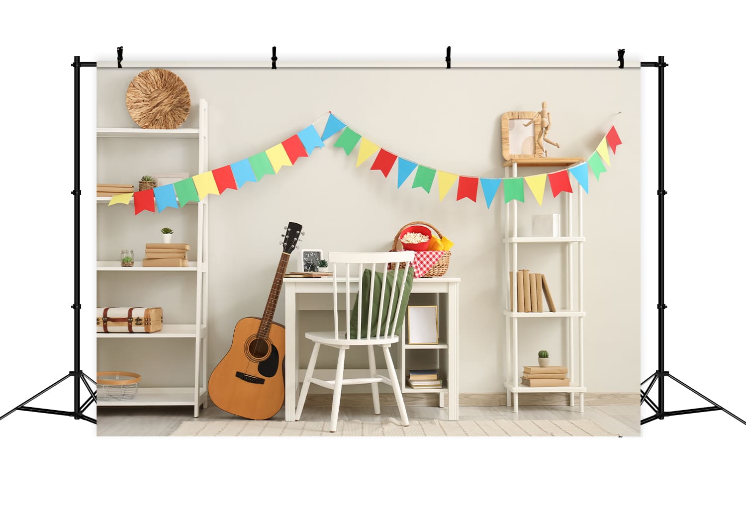 Dekoriertes Arbeitszimmer Back To School Hintergrund DBD7-14