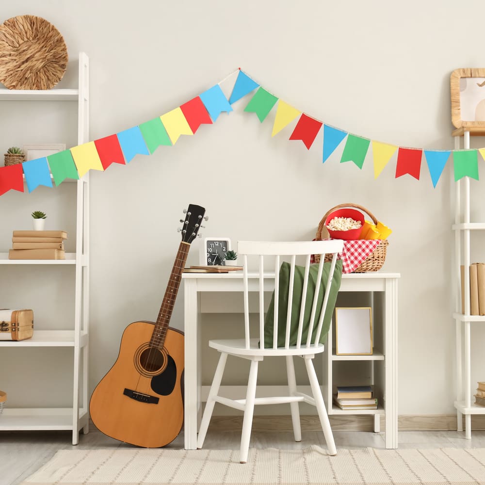 Dekoriertes Arbeitszimmer Back To School Hintergrund DBD7-14