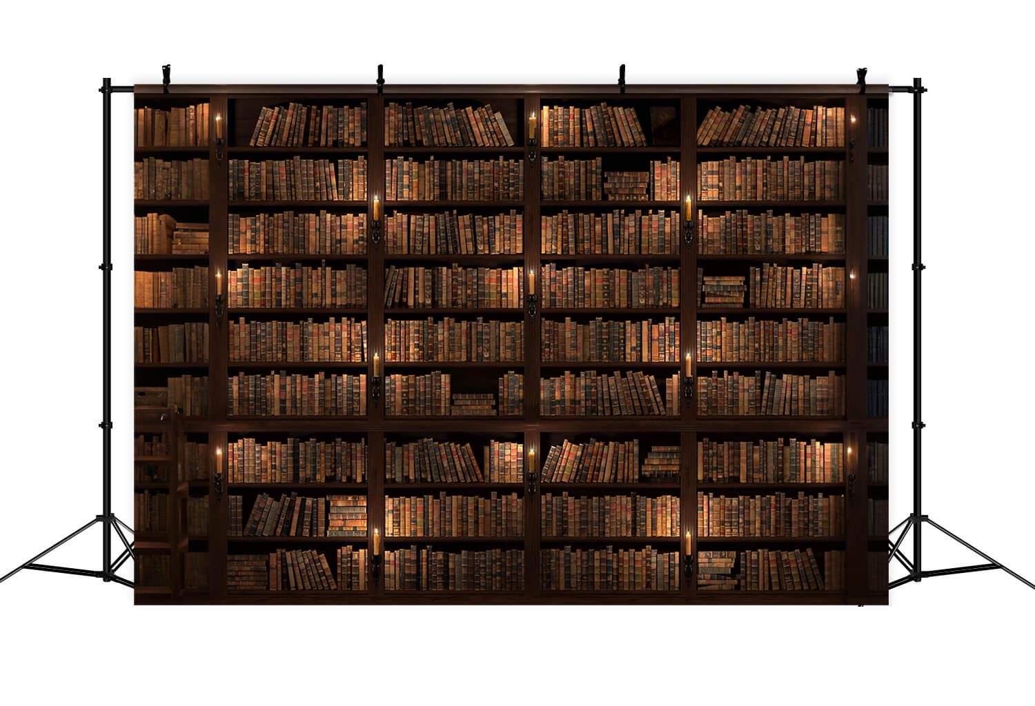 Retro Bücherregal Kerzen zurück zu Schule Hintergrund DBD7-18